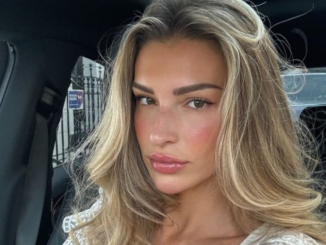 Zara McDermott stuns in a breathtaking yellow lace dress with a daring thigh-high split, she embodies elegance and boldness